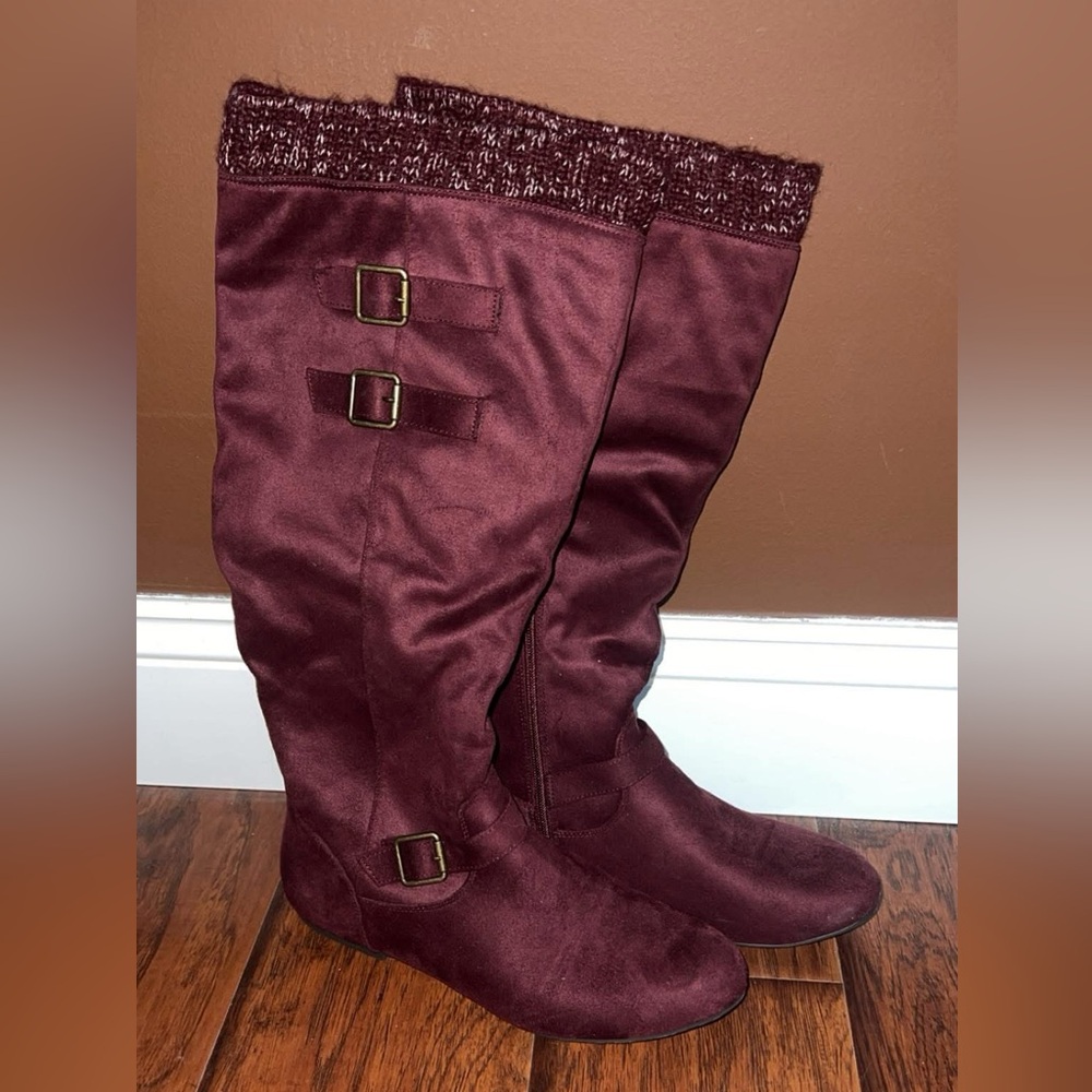 JustFab Aieeda Sweater Buckle Boot. Size 9. 
Never worn